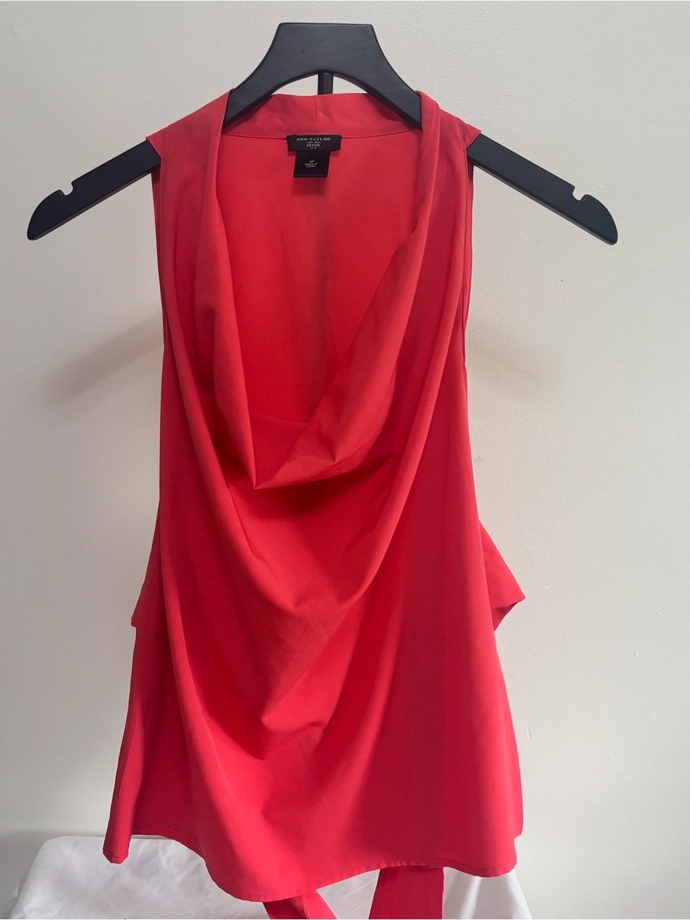 Ann Taylor Red Cowl-Neck Sleeveless Camisole